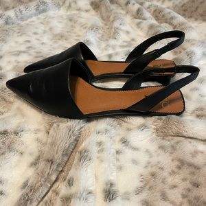 Franco Sarto black strap flats, size 7.5